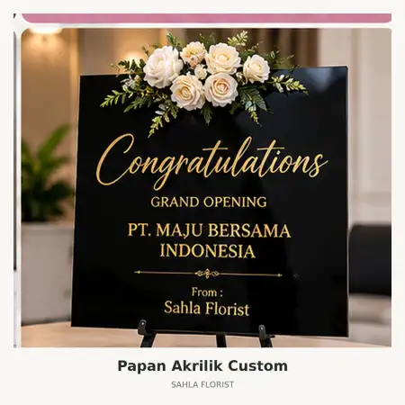 Papan Bunga Akrilik Kotamobagu